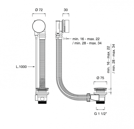 Слив для ванны Cea Design PIL PIL34 схема 2