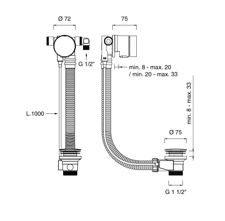 Слив-перелив для ванны для ванны Cea Design PIL PIL35 ФОТО