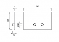 Кнопка для инсталляции унитаза Cea Design HYDROPLATE нержавеющая сталь PLA01 схема 2