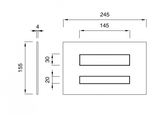 Кнопка для инсталляции унитаза Cea Design HYDROPLATE нержавеющая сталь PLA06 схема 2
