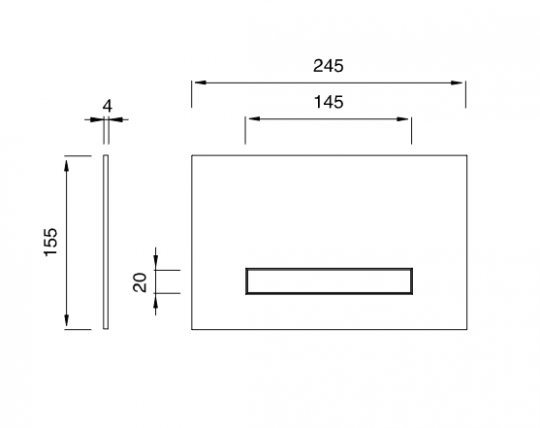 Кнопка для инсталляции унитаза настенная Cea Design HYDROPLATE нержавеющая сталь PLA07 схема 2