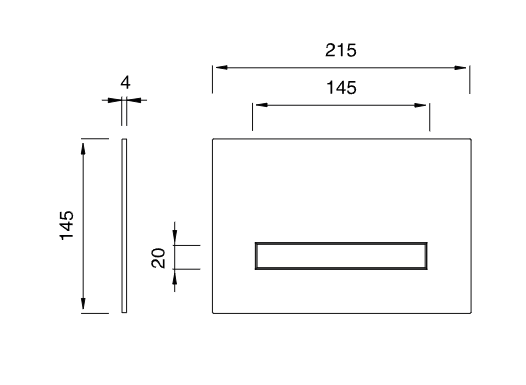 Прямоугольная кнопка для инсталляции унитаза Cea Design HYDROPLATE нержавеющая сталь PLA18 схема 2