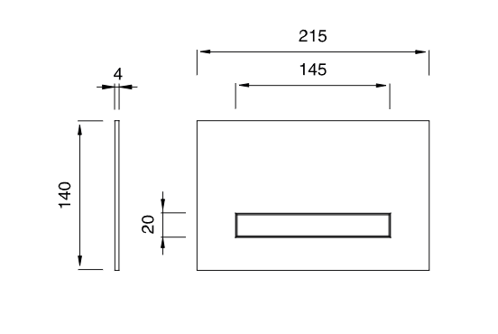 Кнопка для инсталляции унитаза прямоугольная Cea Design HYDROPLATE PLA19 ФОТО