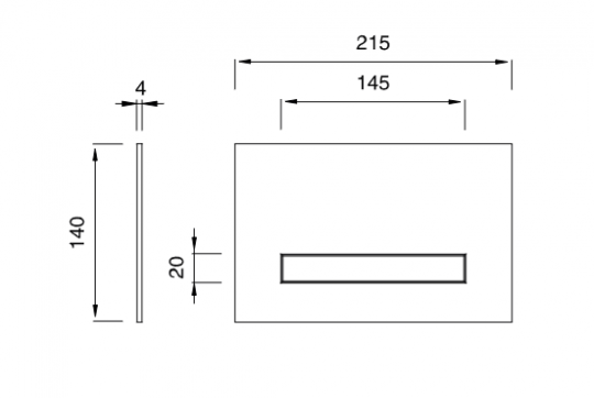 Кнопка для инсталляции унитаза прямоугольная Cea Design HYDROPLATE PLA19 схема 2 Кнопка для инсталляции унитаза прямоугольная Cea Design HYDROPLATE PLA19 схема 2