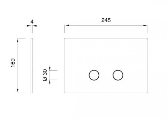 Кнопка для инсталляции унитаза Cea Design HYDROPLATE нержавеющая сталь PLA31 схема 2