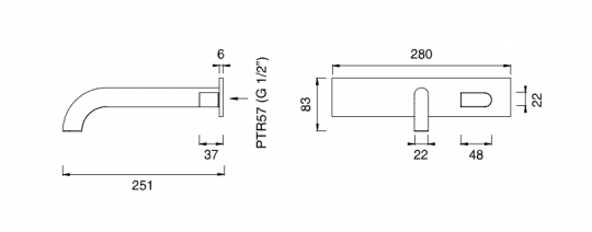 Настенный смеситель Cea Design SIXTY прогрессивный, с изливом SIX07 схема 2
