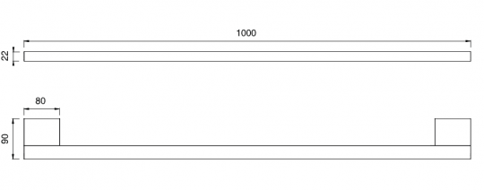 Полотенцедержатель длинный Cea Design SIXTY нержавеющая сталь SIX106 схема 2