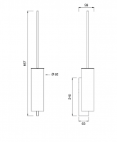 Настенный держатель для ершика Cea Design SIXTY нержавеющая сталь SIX110 схема 2