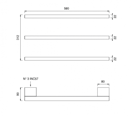 Полотенцесушитель электрический Cea Design SIXTY нержавеющая сталь SIX132 схема 2