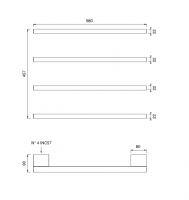 Полотенцесушитель Cea Design SIXTY SIX133 схема 2 Полотенцесушитель Cea Design SIXTY SIX133 схема 2