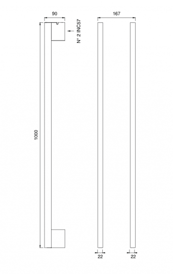 Полотенцесушитель Cea Design SIXTY нержавеющая сталь SIX136 схема 2 Полотенцесушитель Cea Design SIXTY нержавеющая сталь SIX136 схема 2