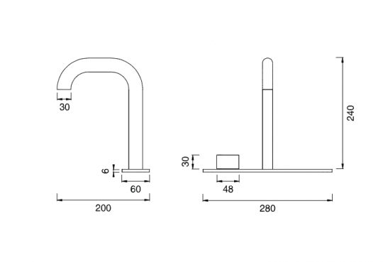 Смеситель прогрессивный Cea Design SIXTY SIX17 нержавеющая сталь схема 2