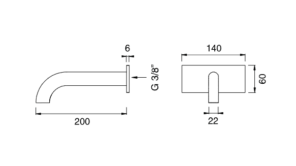 Настенный излив Cea Design SIXTY нержавеющая сталь SIX20 ФОТО
