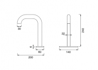 Настольный излив Cea Design SIXTY нержавеющая сталь SIX25 схема 2