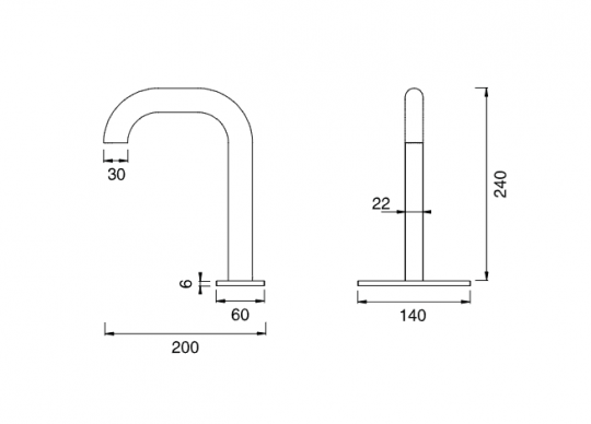 Настольный излив Cea Design SIXTY нержавеющая сталь SIX25 схема 2