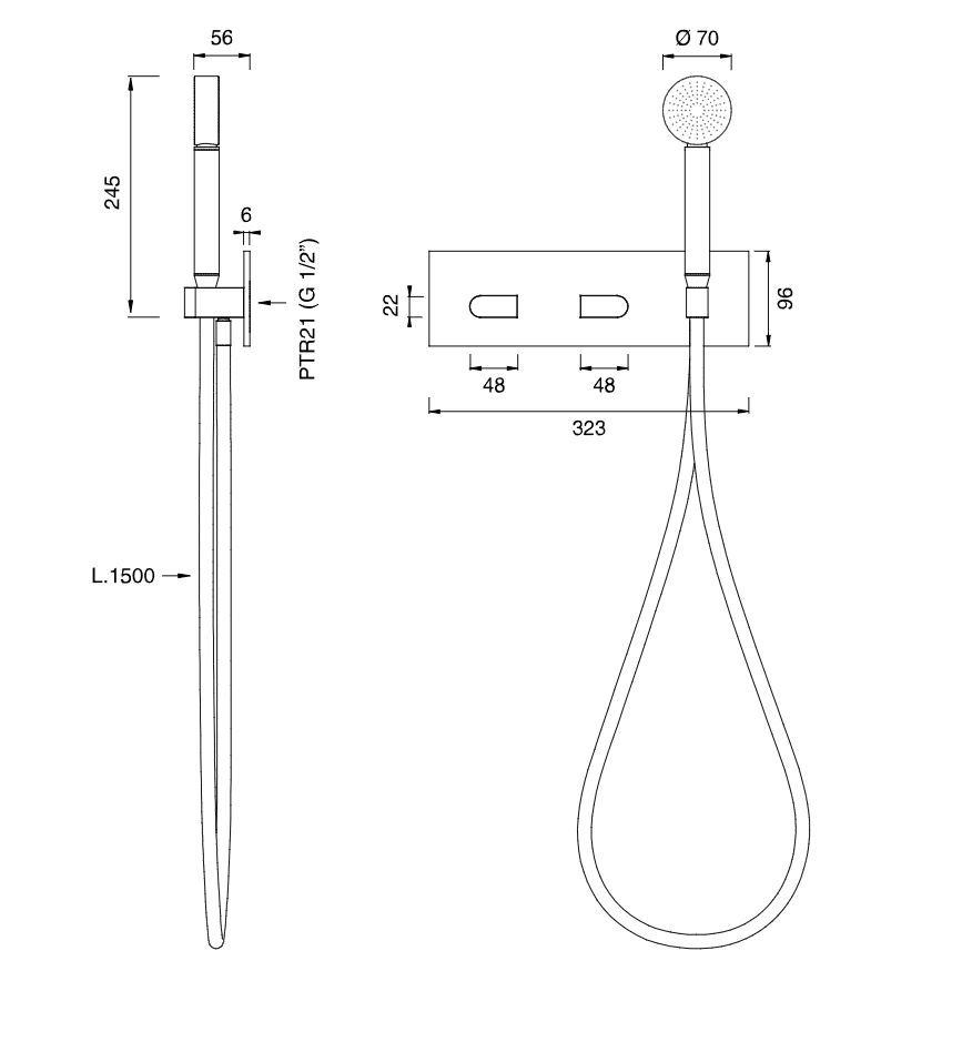 Настенный смеситель Cea Design SIXTY термостатический, нержавеющая сталь SIX40 ФОТО