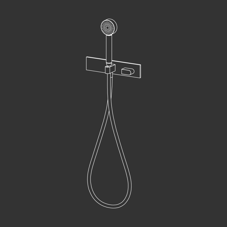 Изображение Настенный смеситель для ванны Cea Design SIXTY прогрессивный, с ручной лейкой, нержавеющая сталь SIX41