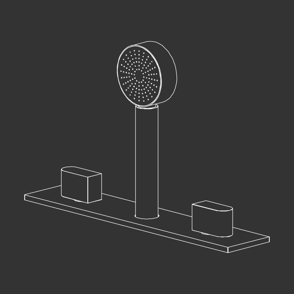 Смеситель на борт ванны Cea Design SIXTY прогрессивный, с выдвижной лейкой, без излива SIX43