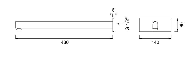 Настенный излив Cea Design SIXTY нержавеющая сталь SIX61 ФОТО