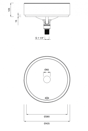 Раковина накладная Cea Design WASHBASINS нержавеющая сталь WBN02 схема 2