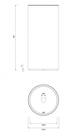 Раковина напольная Cea Design WASHBASINS нержавеющая сталь WBN04 схема 2