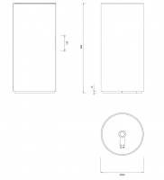Раковина Cea Design WASHBASINS WBN13 напольная схема 2