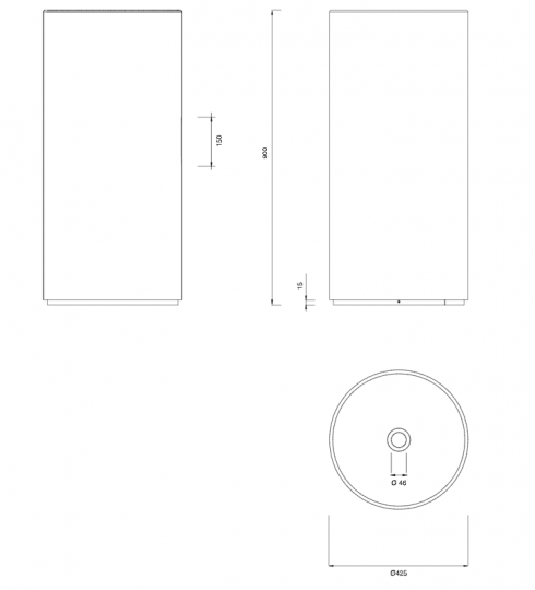 Раковина Cea Design WASHBASINS WBN13 напольная схема 2