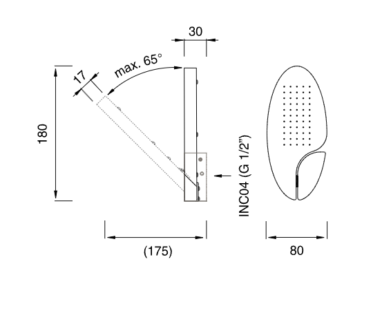 Верхний душ Cea Design ZIQQ нержавеющая сталь ZIQ53 овальный ФОТО