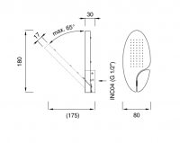 Верхний душ Cea Design ZIQQ нержавеющая сталь ZIQ53 овальный схема 2
