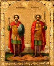 Икона Феодор Тирон: Символ Единства и Силы (рукописная)