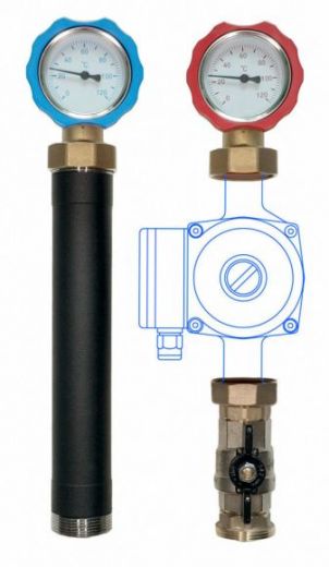 Группа быстрого монтажа MASKE 40.1 с прямым контуром 1", без насоса Warme