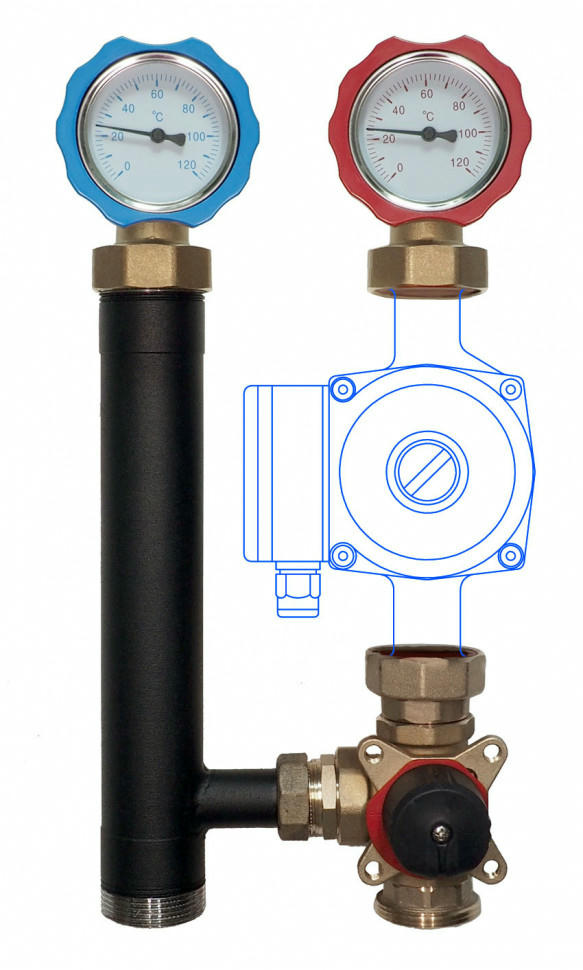 Группа быстрого монтажа MASKE 40.2 с трехходовым краном, без насоса Warme