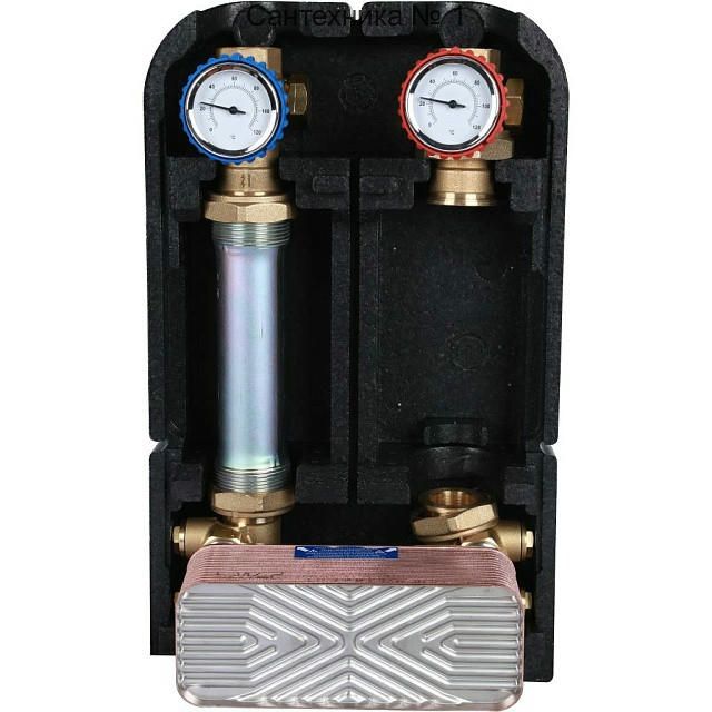 Насосная группа с теплообменником 28 пластин, без насоса в теплоизоляции STOUT