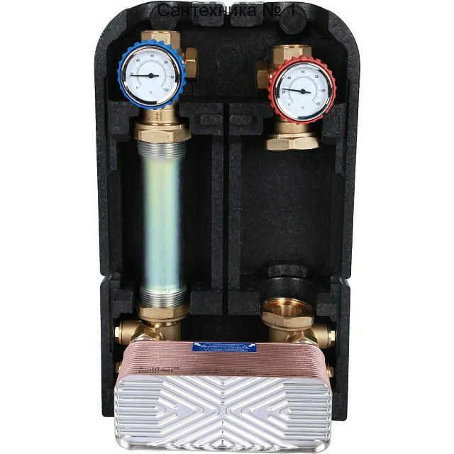 Насосная группа с теплообменником 34 пластины, без насоса в теплоизоляции STOUT