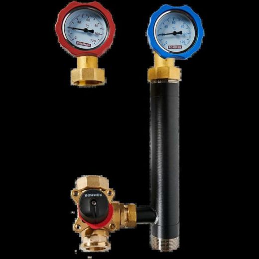 Насосная группа с 3-х ходовым приводным смесителем 1" без насоса ROMMER