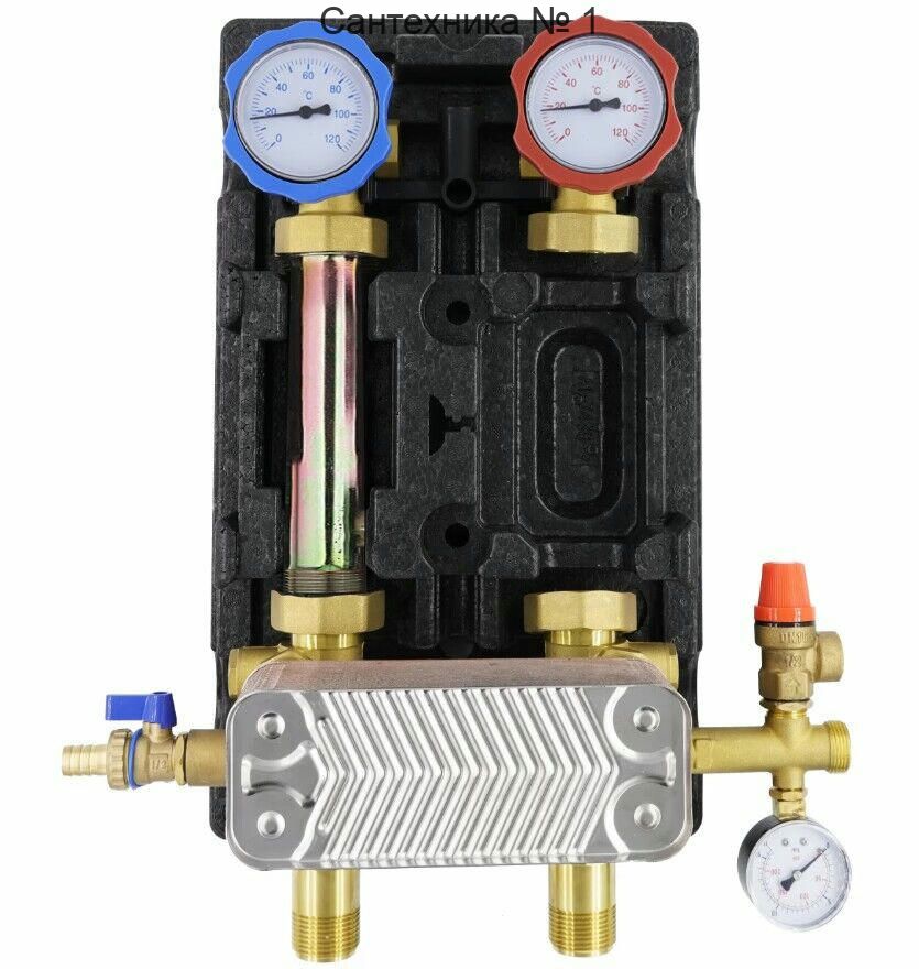 Насосная группа с теплообменником 34 пластин, без насоса в теплоизоляции ROMMER