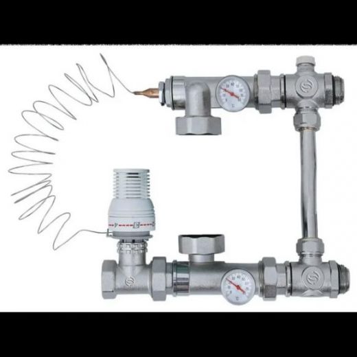 Насосно-смесительный узел для теплого пола без насоса 130 мм TIM