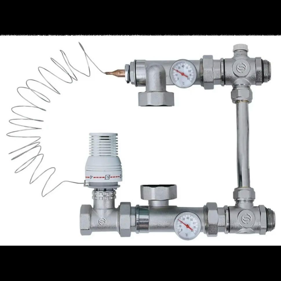 Насосно-смесительный узел для теплого пола без насоса 130 мм TIM