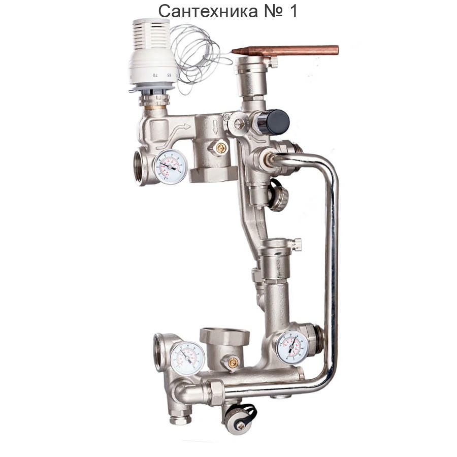 Насосно-смесительный узел для теплого пола без насоса 180 мм TIM
