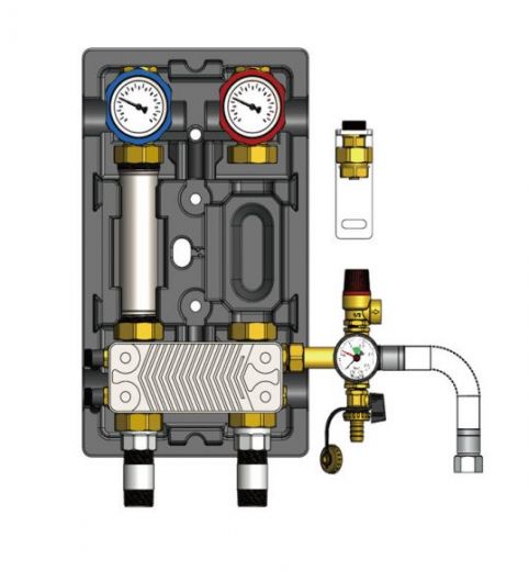 Насосная группа UK прямая с теплообменником 30 пластин 1" ZEISSLER