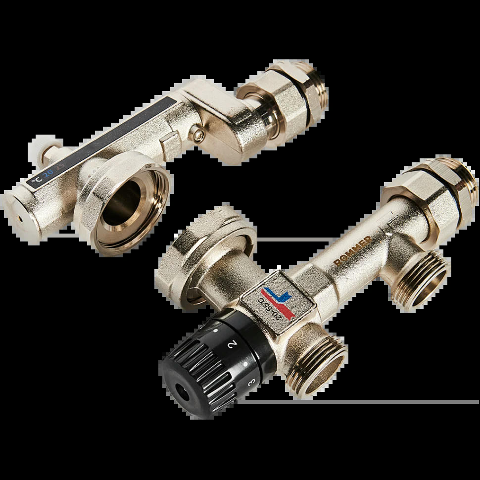 Насосно-смесительный узел с термостатическим клапаном 20-55°C, без насоса ROMMER