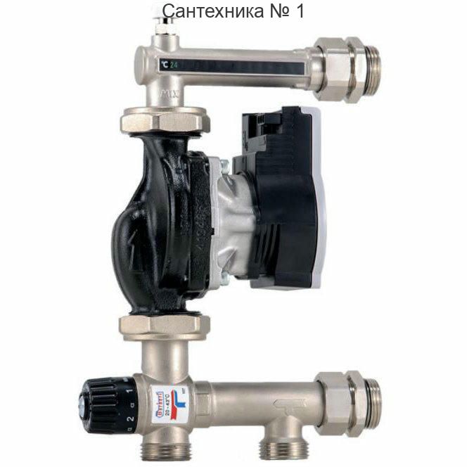 Насосно-смесительный узел с термостатическим клапаном 20-43°C с насосом UPSO 25-65 130 STOUT