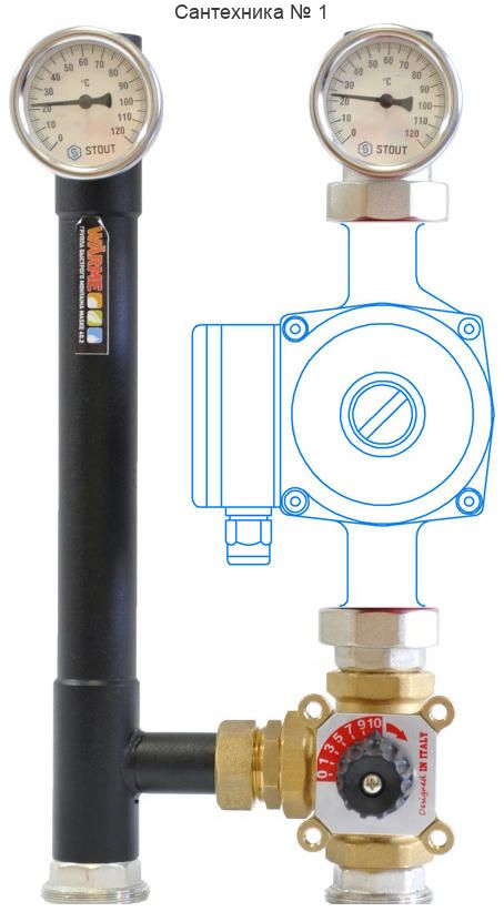 Группа быстрого монтажа MASKE 50.2 со смесителем, без насоса Warme