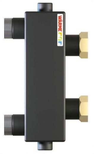 Гидрострелка WGR80GB с отводами под воздушный клапан и грязевик и накидными гайками Warme