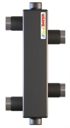 Гидрострелка WGR30B с резьбой и торцевыми отводами под воздушный клапан и грязевик Warme