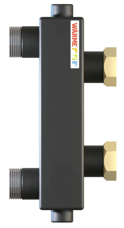 Гидрострелка WGR60GB с накидными гайками и торцевыми отводами под воздушный клапан и грязевик Warme