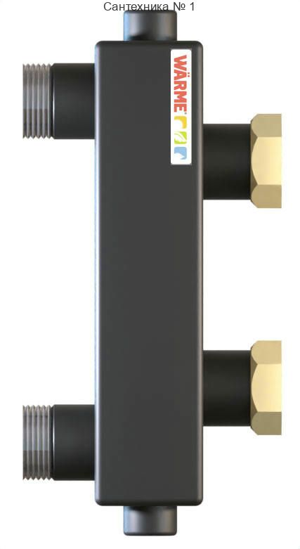 Гидрострелка WGR60GB с накидными гайками и торцевыми отводами под воздушный клапан и грязевик Warme