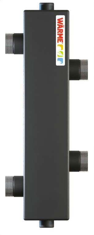 Гидрострелка WGR122B с резьбой и торцевыми отводами под воздушный клапан и грязевик Warme