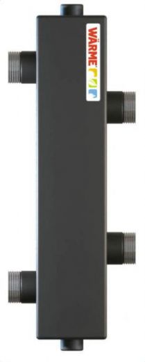 Гидрострелка WGR122B с резьбой и торцевыми отводами под воздушный клапан и грязевик Warme