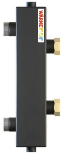 Гидрострелка WGR122GB с накидными гайками и торцевыми отводами под воздушный клапан и грязевик Warme